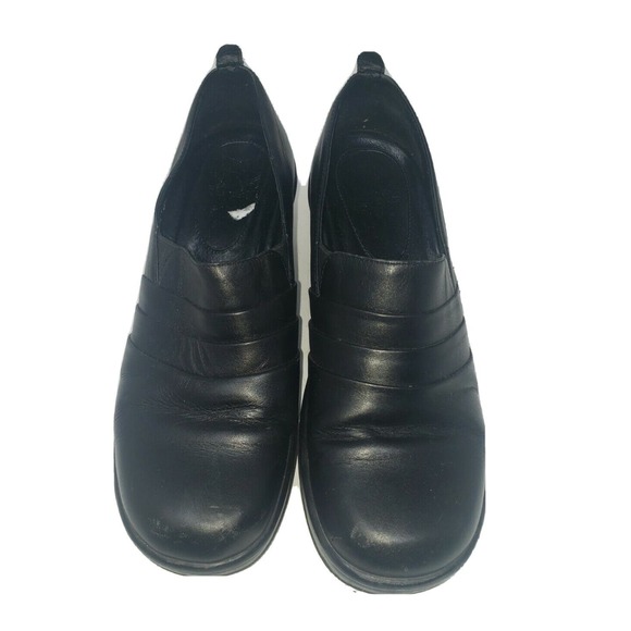 Dansko Clogs Women Size 7.5 8 38 Black Aubrey Leather Pleated‎ Leather - Picture 1 of 8